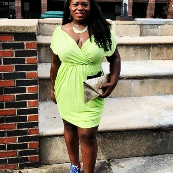 Fashion to Figure Dresses & Skirts - Fashion to Figure Neon Green Dress